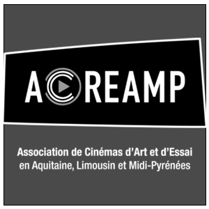 Logo Association de Cinémas d'Art et d'Essai en Aquitaine, Limousin et Midi-Pyrénées - version noir et blanc